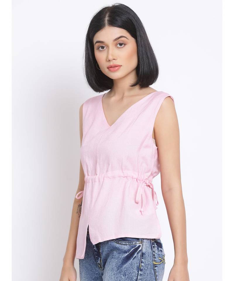 plain Pink Cotton   Top