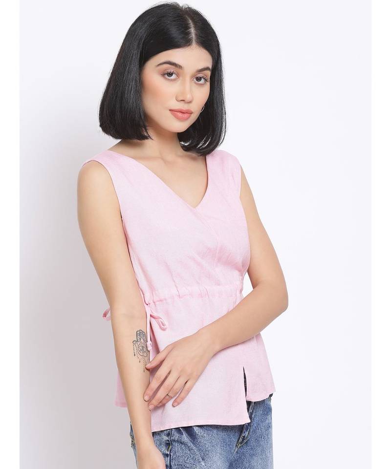 plain Pink Cotton   Top