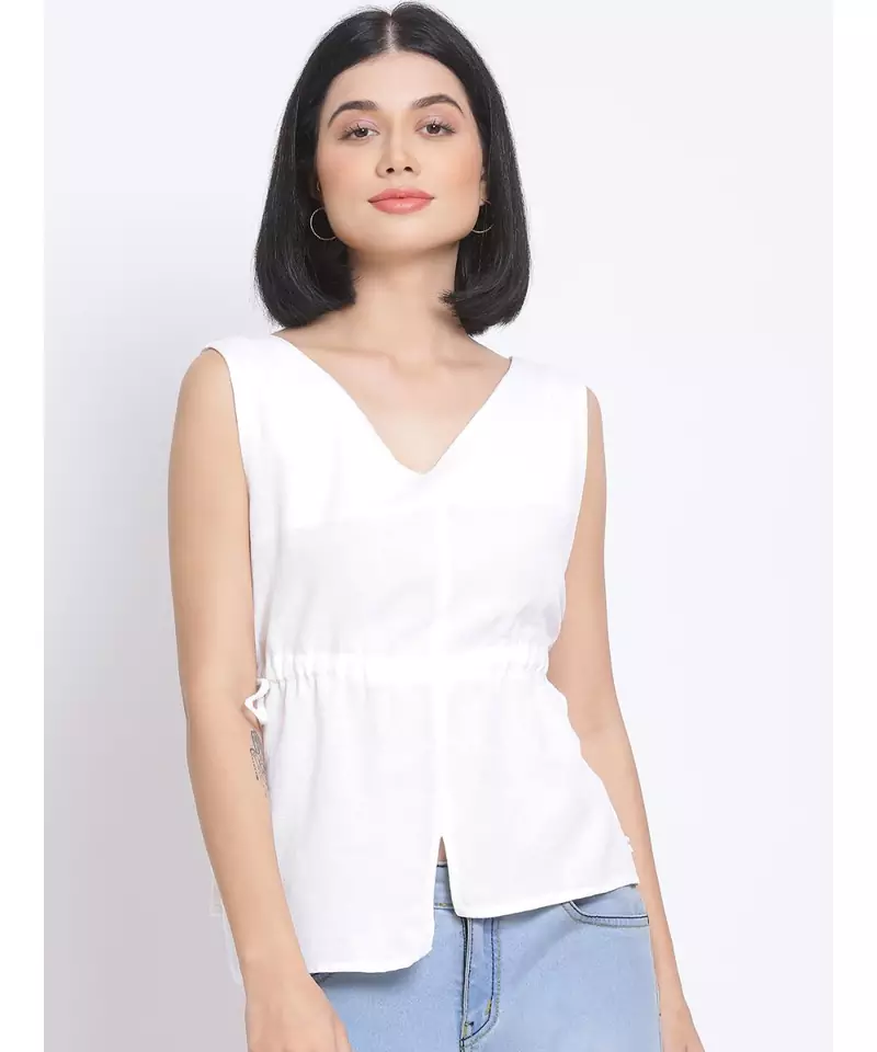 plain White Cotton   Top