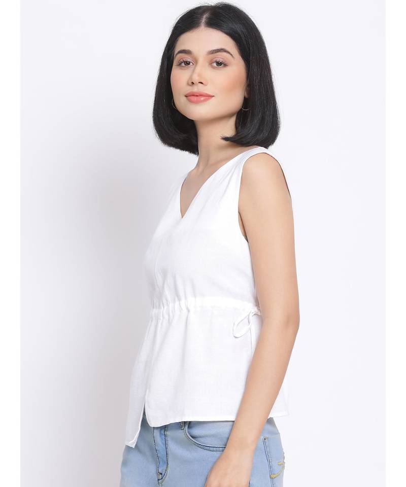 plain White Cotton   Top