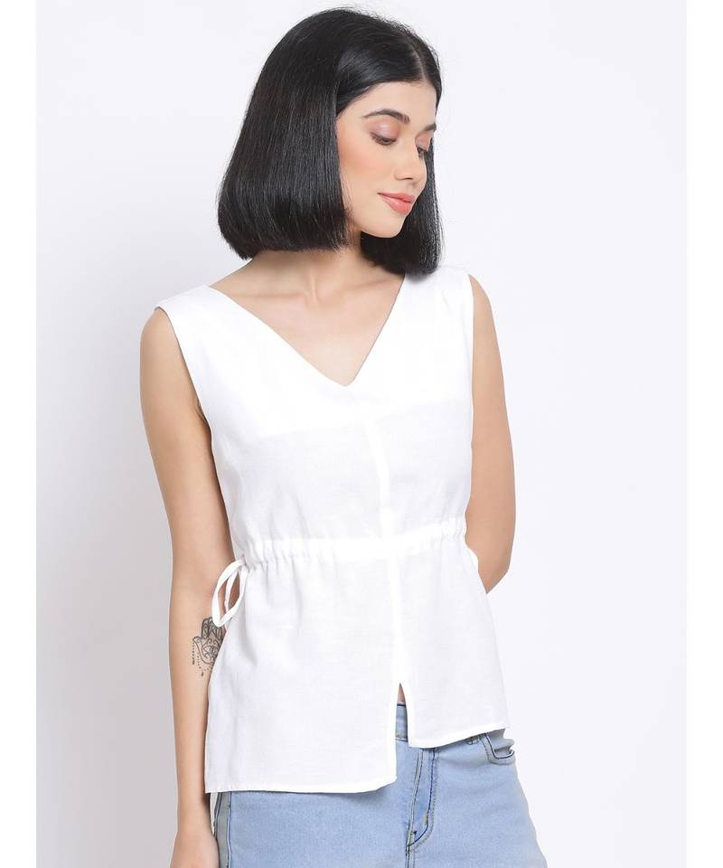 plain White Cotton   Top
