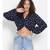 printed blue Polyester   Top