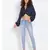 printed blue Polyester   Top
