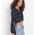 printed blue Polyester   Top
