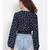 printed blue Polyester   Top