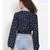 printed blue Polyester   Top