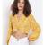 printed Yellow Polyester   Top