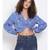 printed Blue Polyester   Top