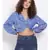 printed Blue Polyester   Top