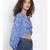 printed Blue Polyester   Top