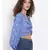 printed Blue Polyester   Top