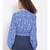 printed Blue Polyester   Top