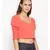 plain Orange Polyester   Top