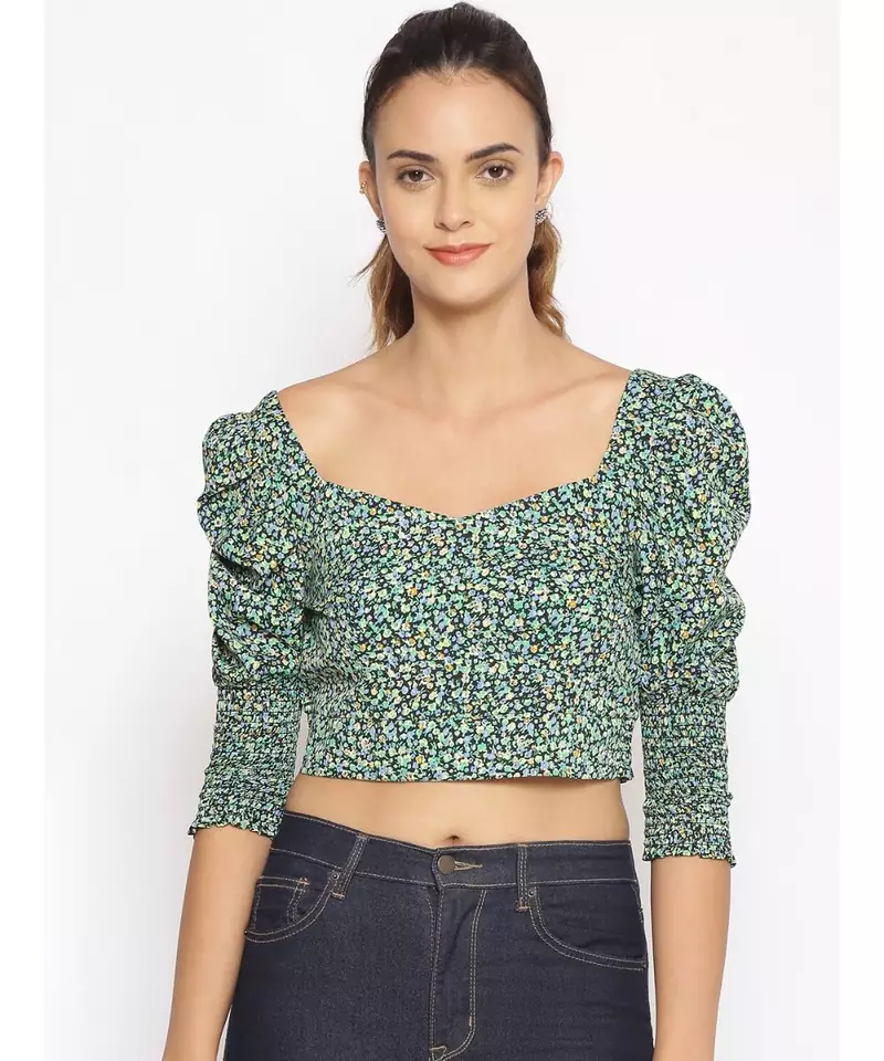 printed Multicolor Polyester   Top