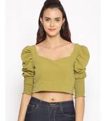 plain Green Polyester   Top