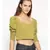 plain Green Polyester   Top