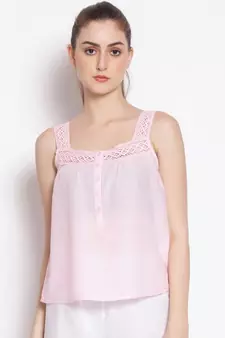 plain Pink Cotton   Nightwear Top