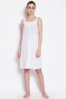 plain White Cotton   Dress
