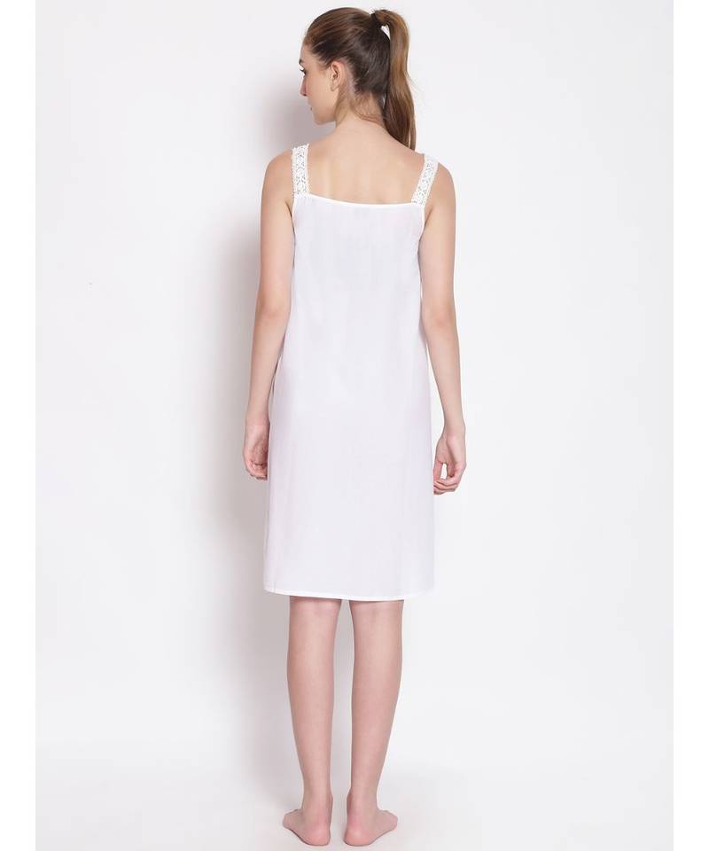 plain White Cotton   Dress