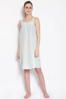 plain Green Cotton   Dress