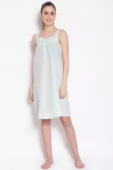 plain Green Cotton   Dress
