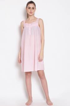 plain Pink Cotton   Dress