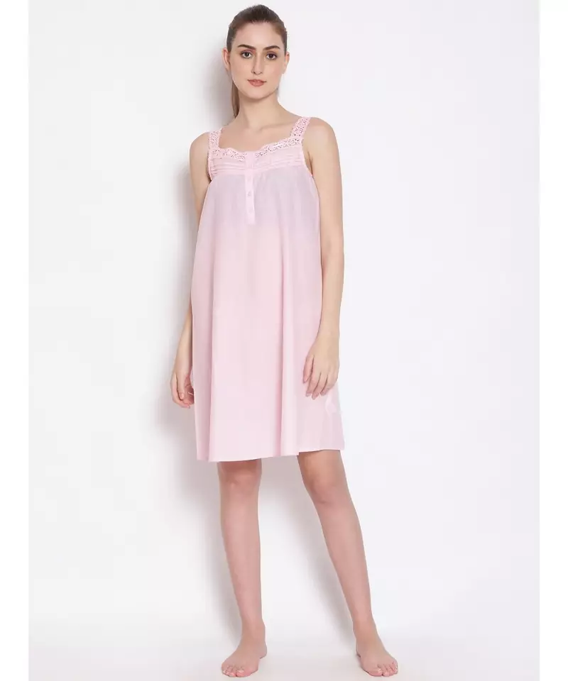 plain Pink Cotton   Dress