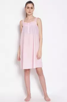 plain Pink Cotton   Dress