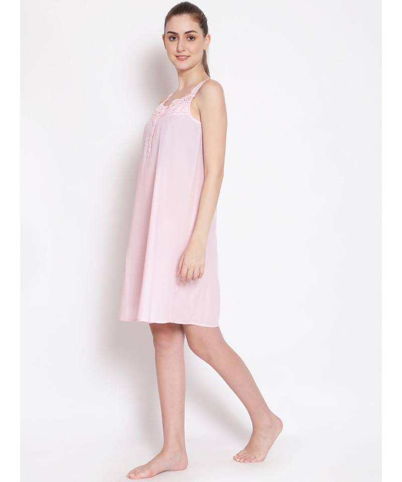 plain Pink Cotton   Dress