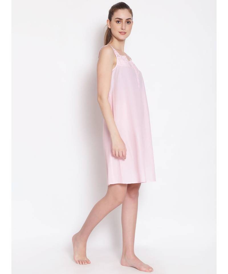 plain Pink Cotton   Dress