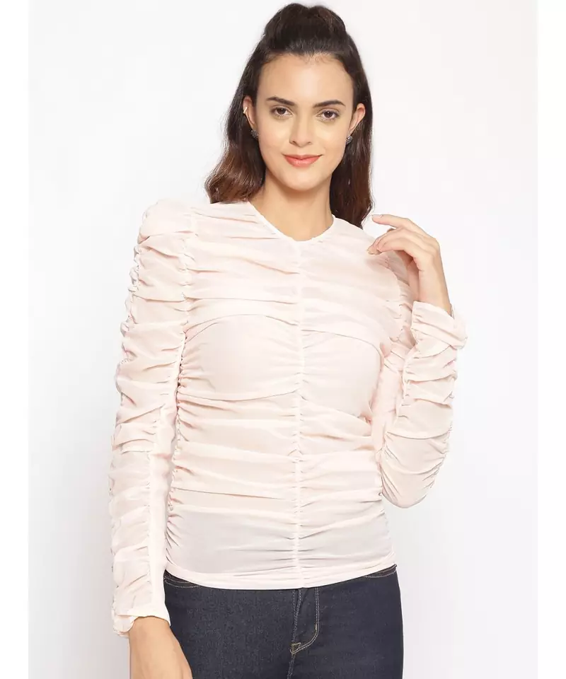 plain White Polyester   Top