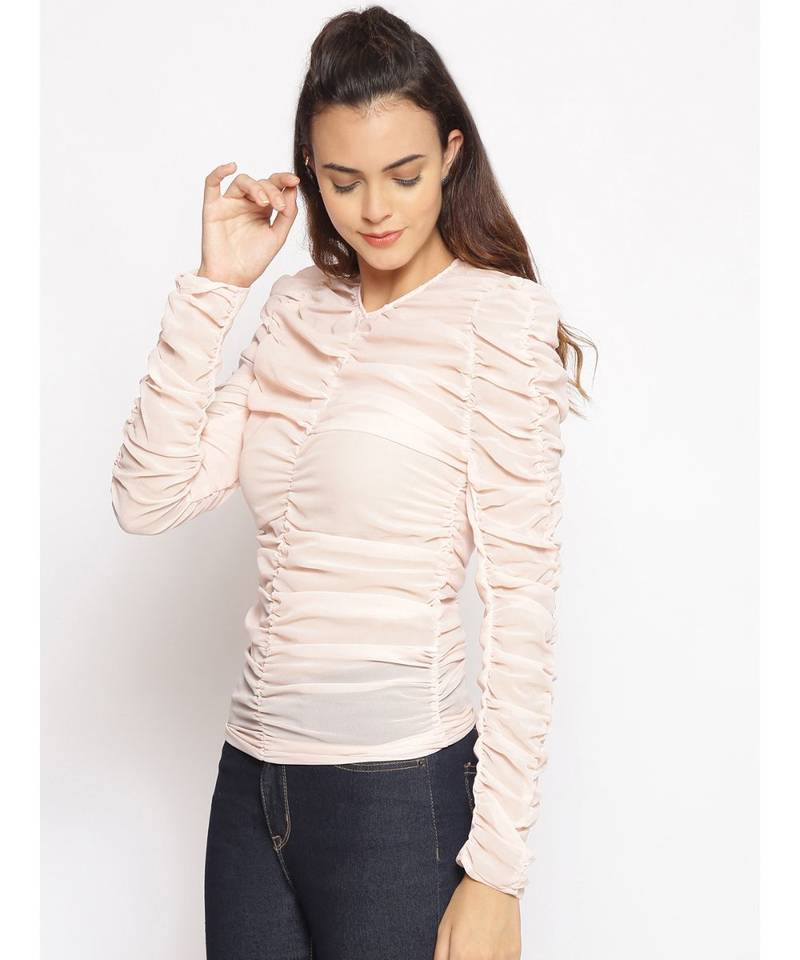 plain White Polyester   Top