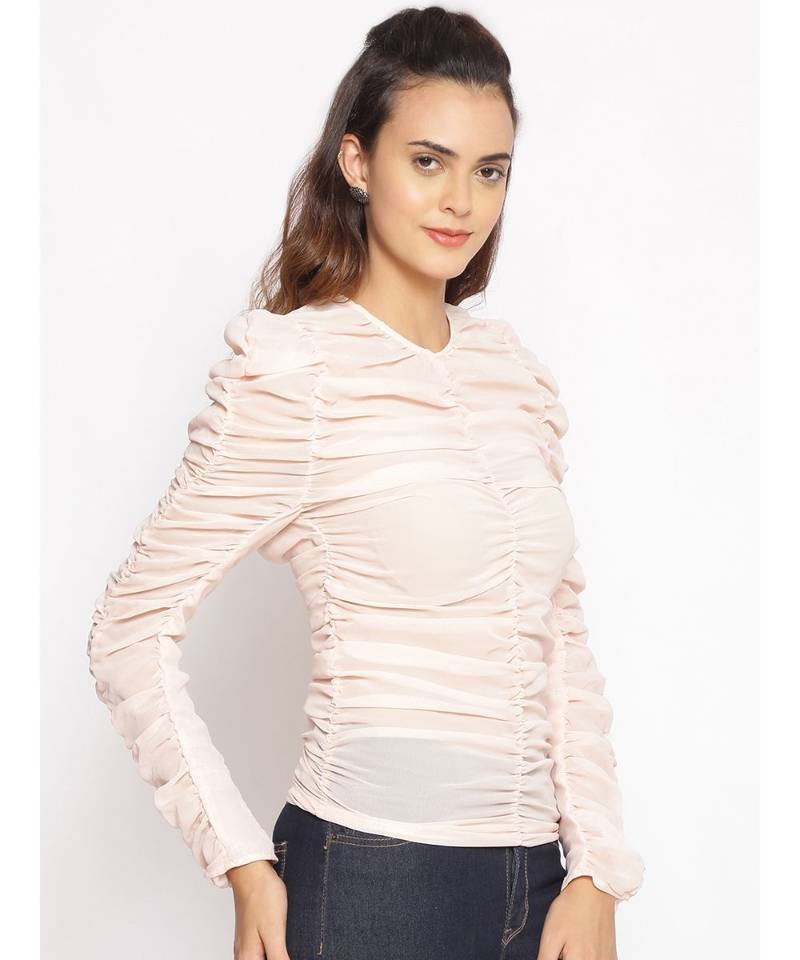 plain White Polyester   Top