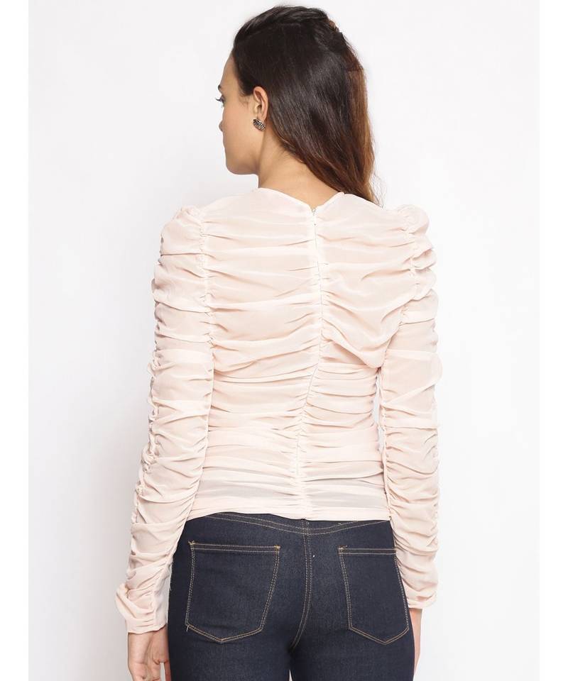 plain White Polyester   Top