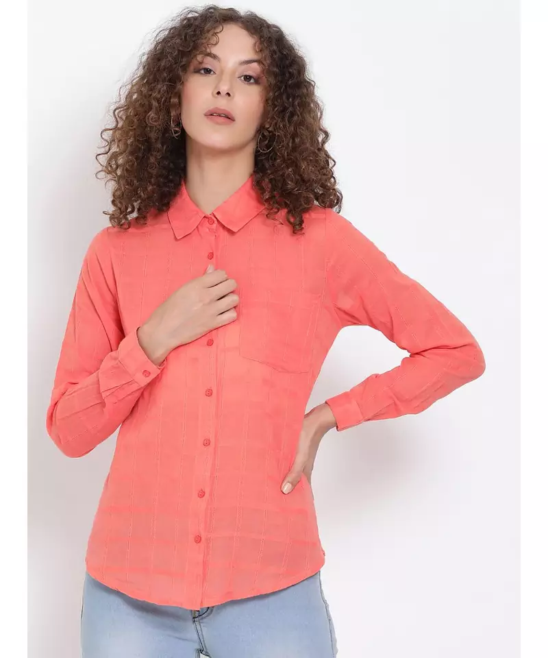 printed Red Cotton   Shirt