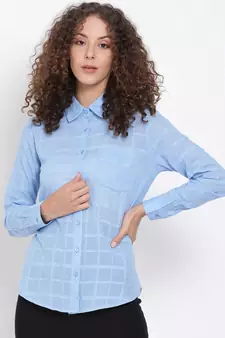 printed Blue Cotton   Shirt