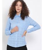 printed Blue Cotton   Shirt
