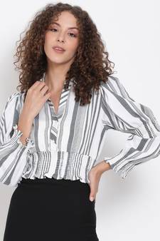 printed White Viscose   Top