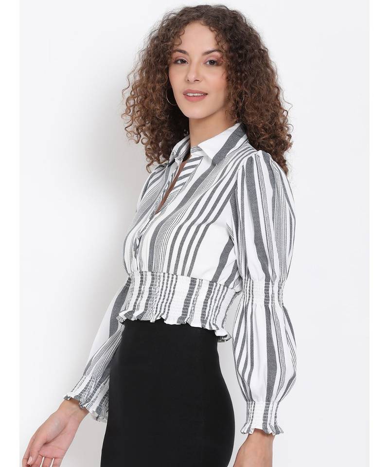 printed White Viscose   Top