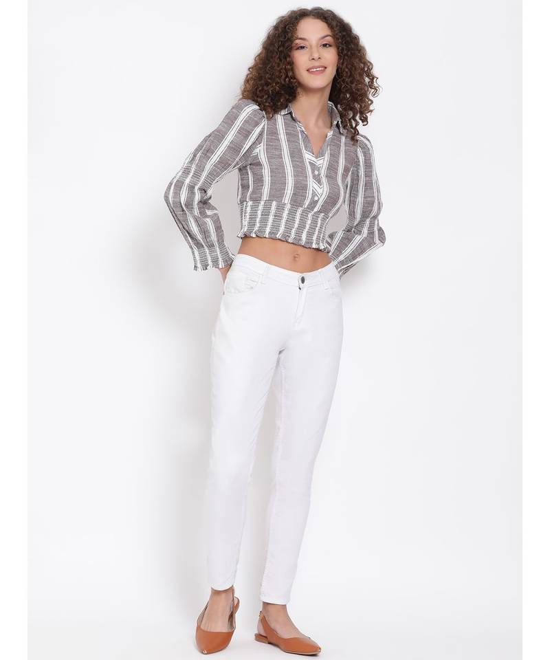 printed Grey Cotton   Top