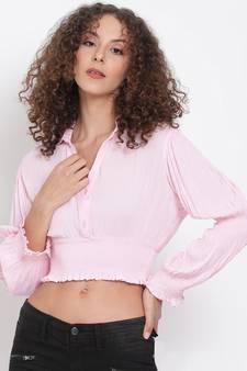 plain Pink Viscose   Top