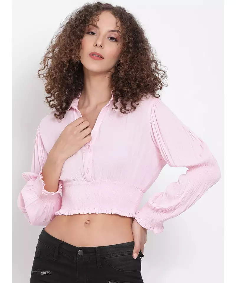plain Pink Viscose   Top