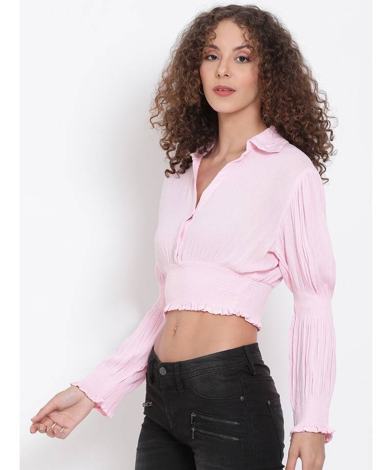 plain Pink Viscose   Top