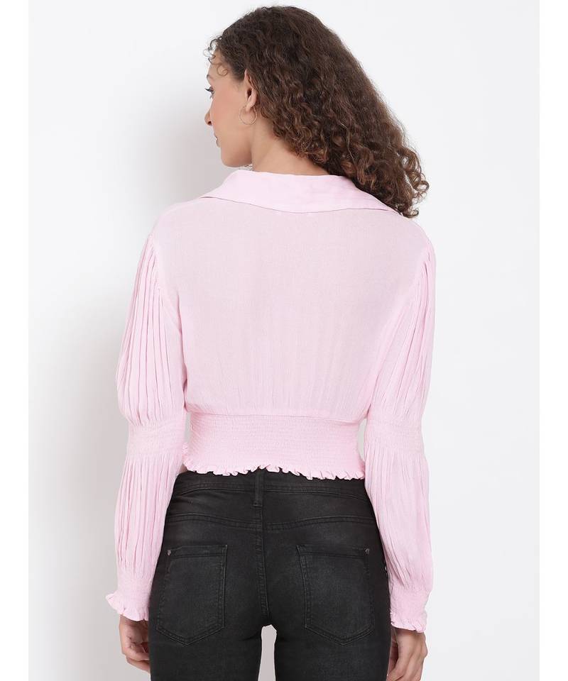 plain Pink Viscose   Top
