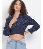 printed blue Viscose   Top