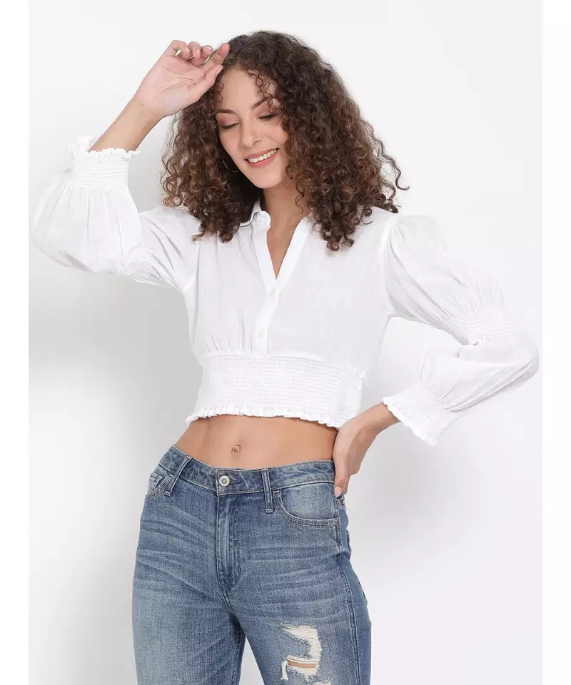 plain White Viscose   Top