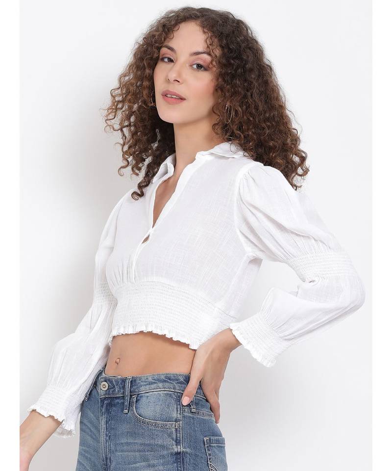 plain White Viscose   Top