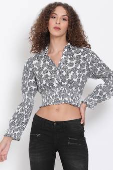 printed White Viscose   Top