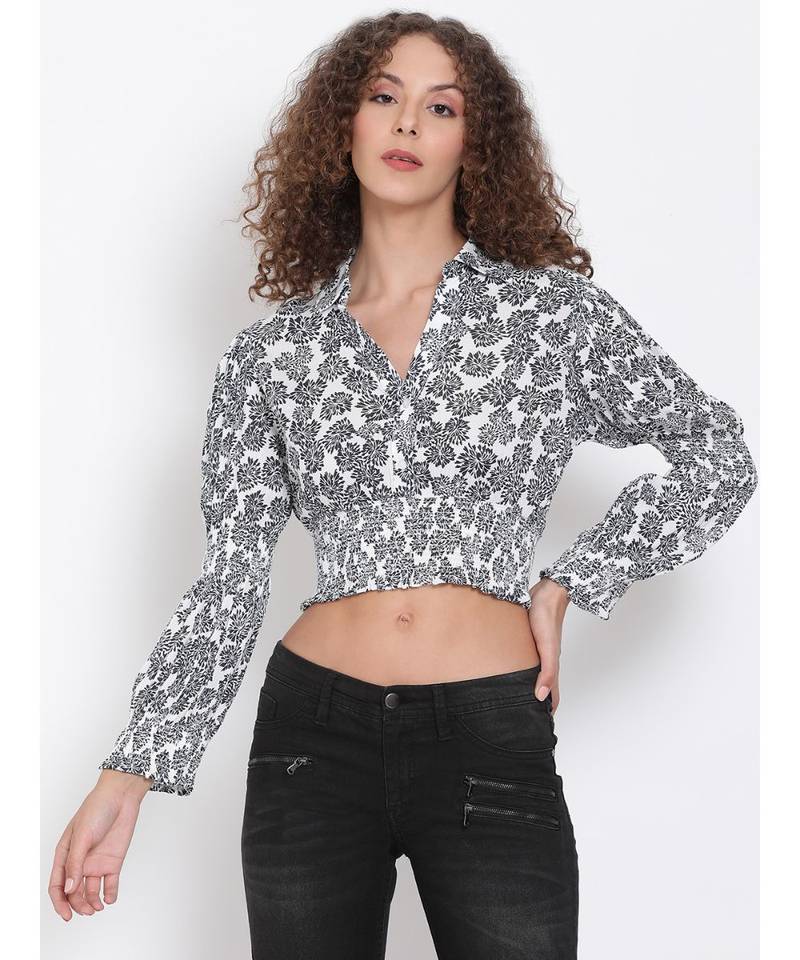 printed White Viscose   Top