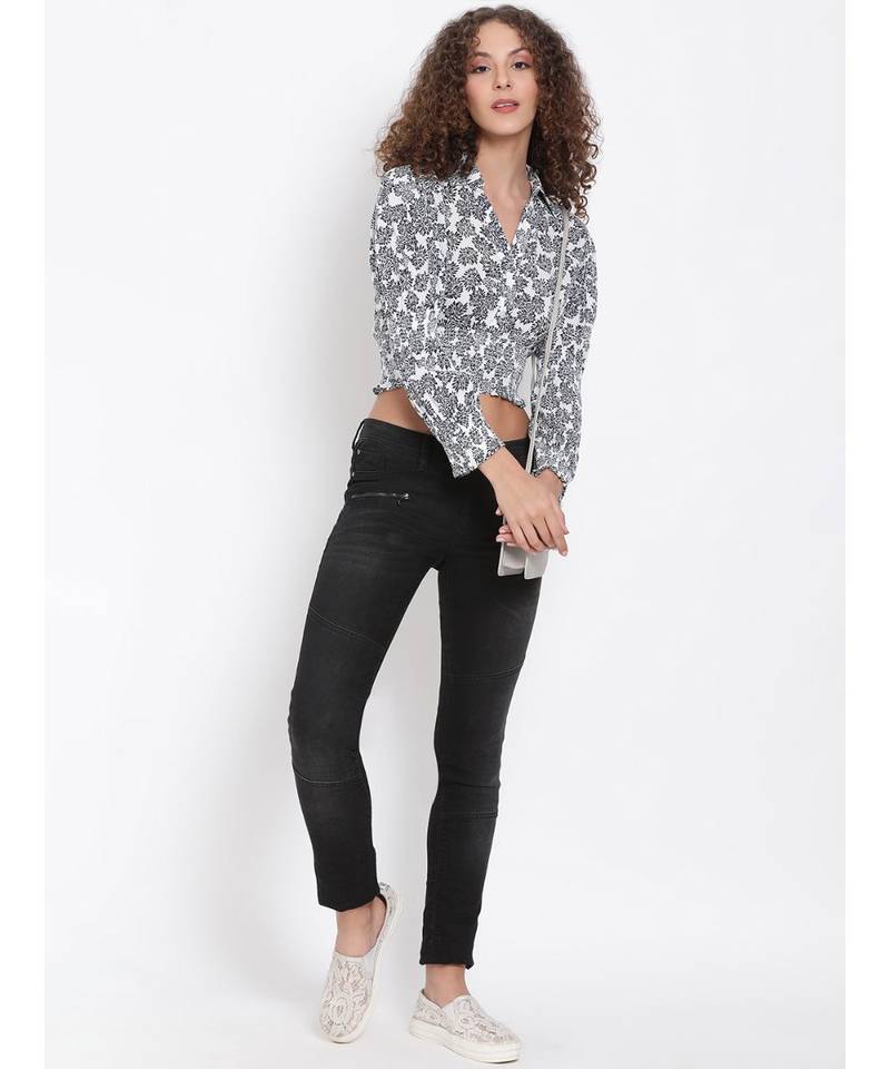 printed White Viscose   Top